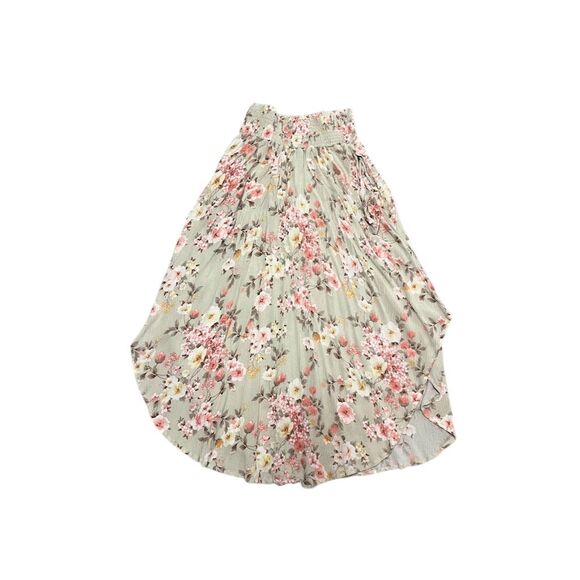 Sozy Dresses & Skirts - Floral Pleated Midi Skirt - Sage Green